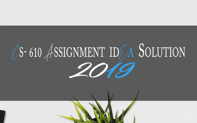 CS610 Assignment 1 Solution 2019