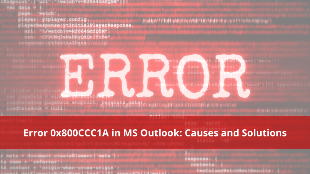 Error 0x800CCC1A in MS Outlook