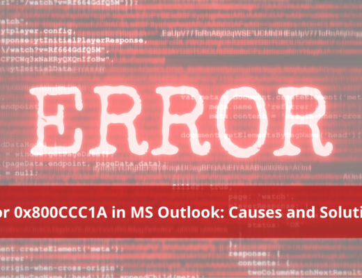 Error 0x800CCC1A in MS Outlook